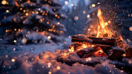 Wake up to the soothing sounds of a crackling fire and the soft rustling of snow outside as you...