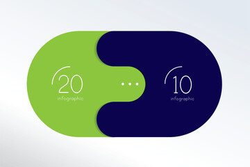 2 elements scheme, diagram. Two connected circles. Infographic template.