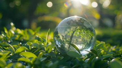 Earth Day Concept: Green Globe Symbolizing Environmental Awareness