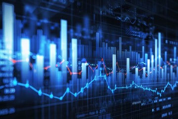 Digital economic stock background
