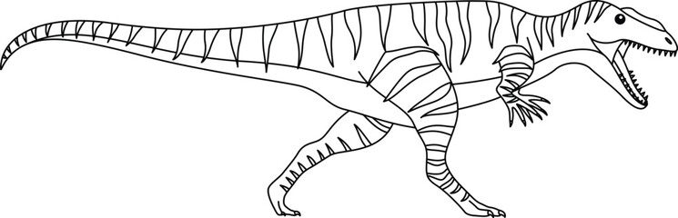 Giganotosaurus dinosaur isolated on white background coloring page.