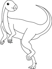 Qantassaurus dinosaur isolated on white background coloring page.
