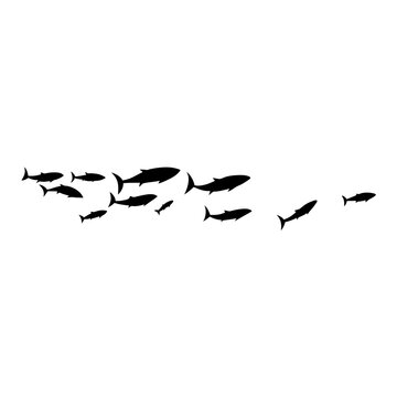 recommend clip art: School tuna fish swims