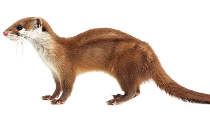  Weasel standing, side view full body on a white background - Powered by Adobe