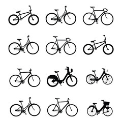 bicycle silhouette design set