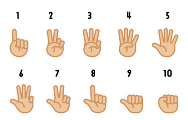 ハンドサイン　数を数える手のイラスト