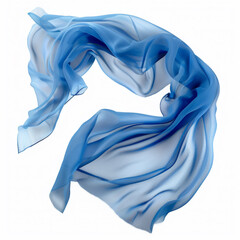 Light and airy blue silk fabric captured in the midst of a graceful wave
