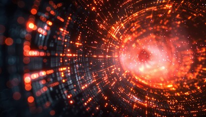 Obraz premium A glowing red spiral with a black background by AI generated image