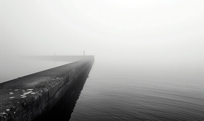 Misty Lake Dock.Generate AI - obrazy, fototapety, plakaty