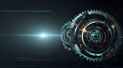 futuristic gear abstract banner poster or card frame.generative.ai