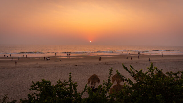 Beautiful Ozran beach in north Goa, India
