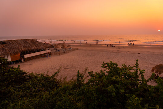 Beautiful Ozran beach in north Goa, India
