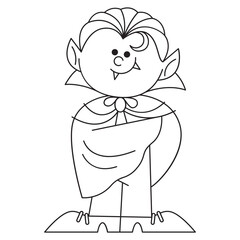 Vampire hand drawn vector illustration in line stroke design
