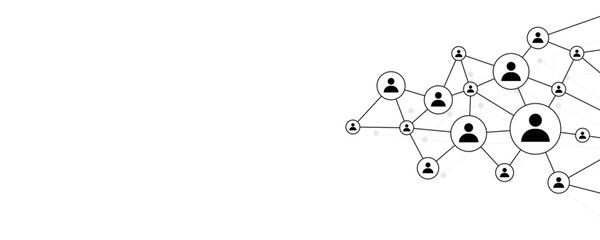 Network technology people user structure connect dots and lines background template vector. Wireless server communication system. Team social linked global digital database.  © Hero Design