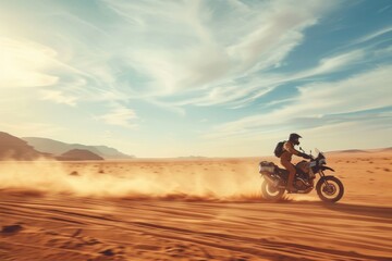 Fototapeta premium motorbike in the desert