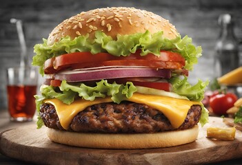 Close up of a Cheese burger