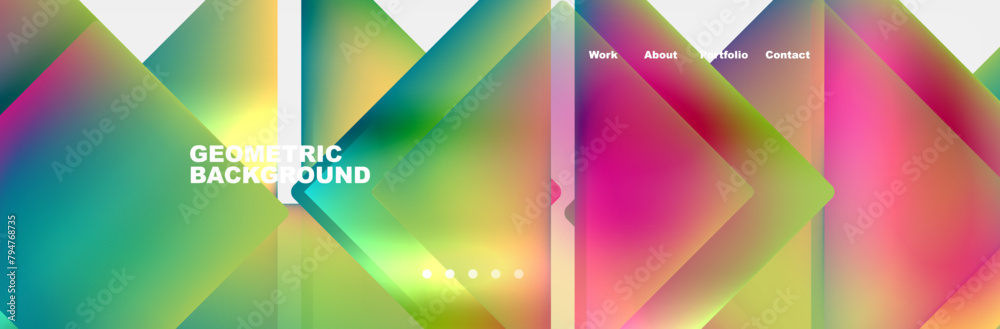 Aufkleber vibrant tints and shades of magenta and electric blue form geometric shapes like triangles and recta