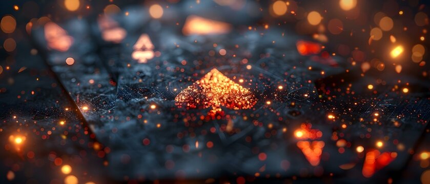 3D illustration of casino cards with black and red ace symbols. Concept 3D Illustration, Casino Cards, Black ACE, Red ACE, Symbols