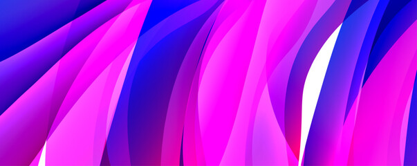 The vibrant color scheme of purple, violet, pink, magenta, and electric blue creates a striking contrast against the white stripe in this artistic pattern on a blue and purple background