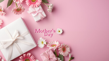 Text Mother's Day greeting card with copy space.