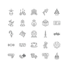 new year set vector type icon