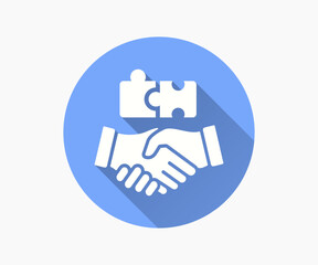 Relationships flat icon. Simple illustration with long shadow for graphic and web design.
