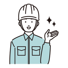 ヘルメットをかぶった作業員イラスト