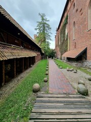 Path through the gardens of Malbork Castle