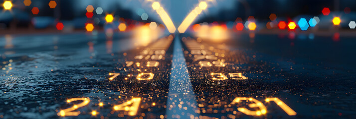 Bokeh from street lights of car light on the traffic road.