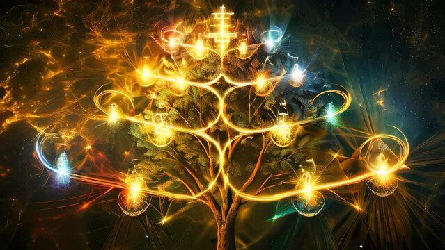 A fantasy visualization of the Tree of mystical Kabbalah