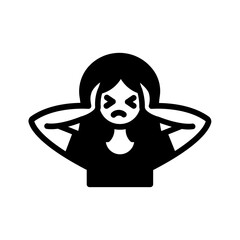 Vector solid black icon for Psychological stress