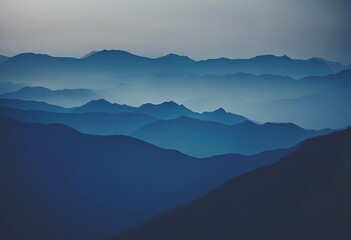 'silhouettes abstract mountains blue'