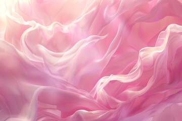 Obraz premium Elegant pink fabric texture with smooth waves and gradients.