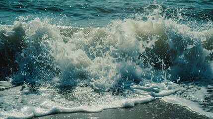 Ocean waves crashing onto shore