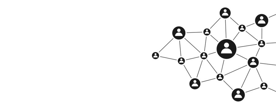 People user structure connect dots and lines background template vector. Network technology wireless server communication system. Team social linked global digital database.