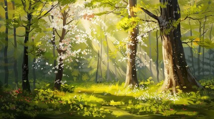Springtime Forest Tree Portrait