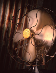 Slow motion image of an antique metal fan - 794788397