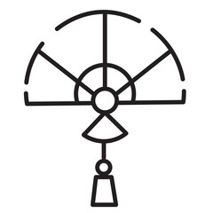 Chinese Fan Folding Line Icon