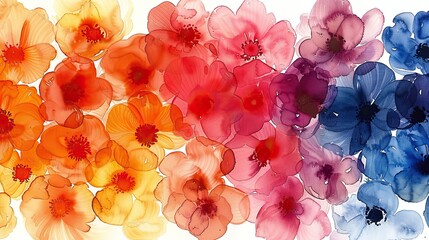 A Pattern of Colorful Watercolor for Summer.