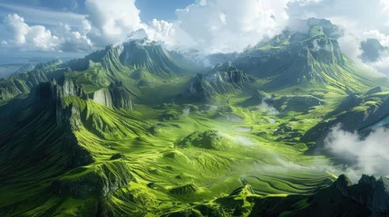  Scenic Green Landscapes with Towering Mountains © 2rogan