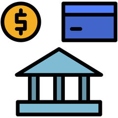 banking filled line icon