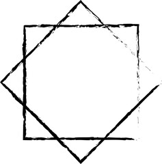 square geometric line brush stoke shape