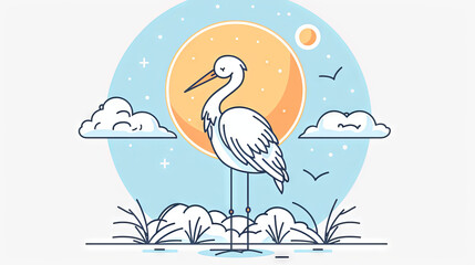 Naklejka premium Illustration of stork