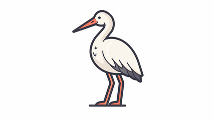 Obraz premium Illustration of stork, white background
