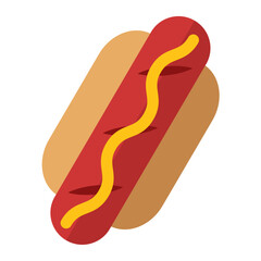 hot dog with ketchup illustration
