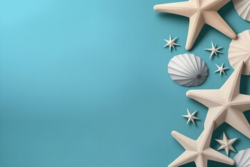 shells and starfish on the sand