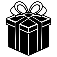gift box silhouette vector illustration