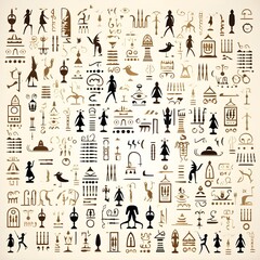 Ancient Hieroglyphs: Mystical and ancient hieroglyphs creating an enigmatic pattern