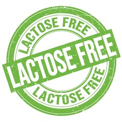 LACTOSE FREE text written on green round stamp sign