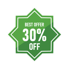 sale discount badges promo sales marketing strategy green modern star form design